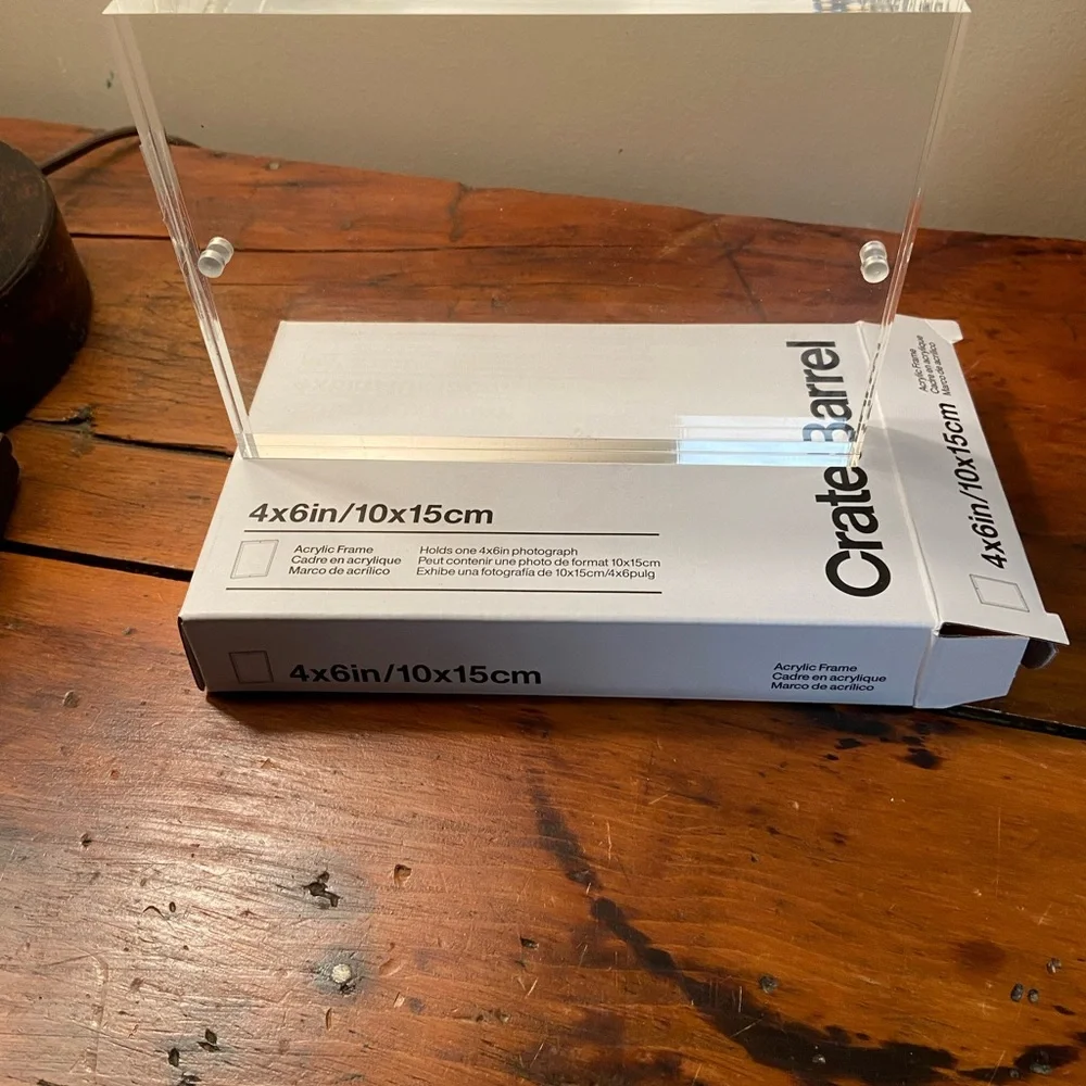 Crate & Barrel Acrylic Frame 4X6” New With Box Home Decor